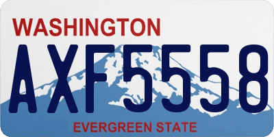 WA license plate AXF5558