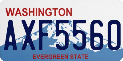 WA license plate AXF5560