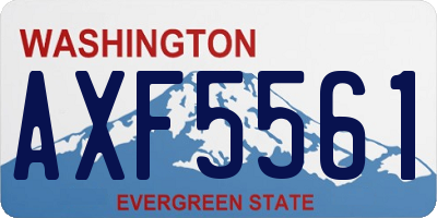 WA license plate AXF5561