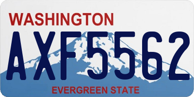 WA license plate AXF5562