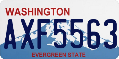 WA license plate AXF5563
