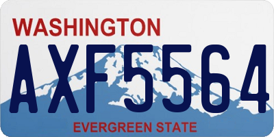 WA license plate AXF5564