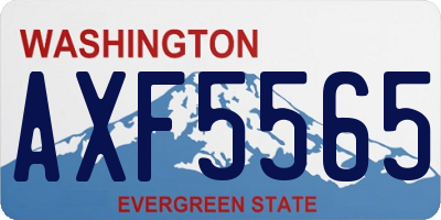 WA license plate AXF5565