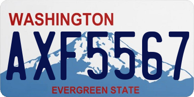 WA license plate AXF5567