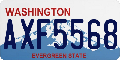 WA license plate AXF5568