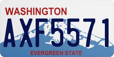 WA license plate AXF5571