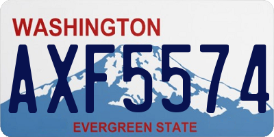 WA license plate AXF5574