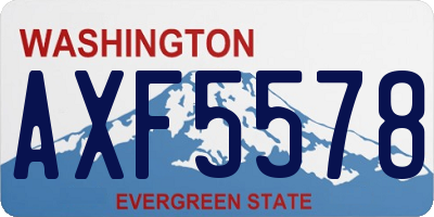 WA license plate AXF5578