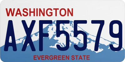 WA license plate AXF5579