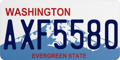 WA license plate AXF5580