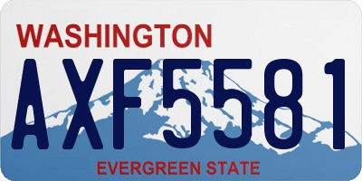 WA license plate AXF5581