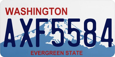 WA license plate AXF5584