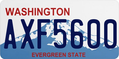 WA license plate AXF5600