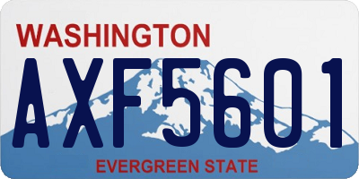 WA license plate AXF5601