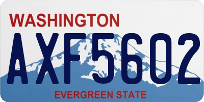 WA license plate AXF5602