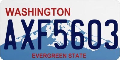 WA license plate AXF5603