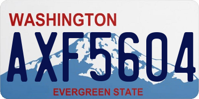 WA license plate AXF5604