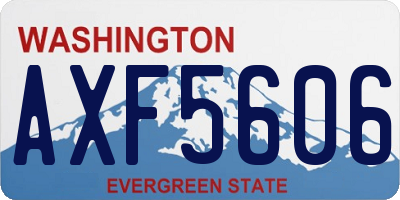 WA license plate AXF5606