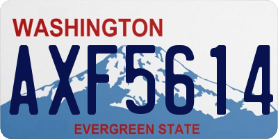 WA license plate AXF5614