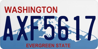 WA license plate AXF5617