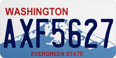 WA license plate AXF5627