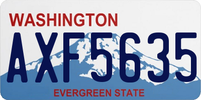 WA license plate AXF5635