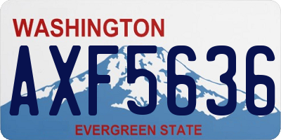 WA license plate AXF5636