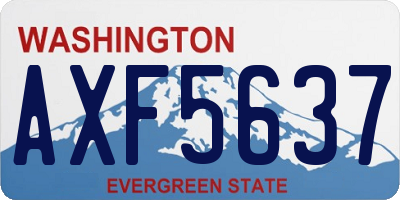 WA license plate AXF5637