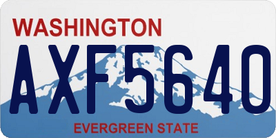 WA license plate AXF5640
