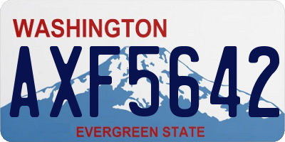 WA license plate AXF5642