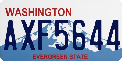WA license plate AXF5644