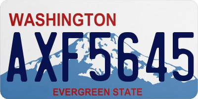 WA license plate AXF5645