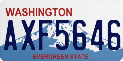 WA license plate AXF5646