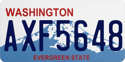 WA license plate AXF5648