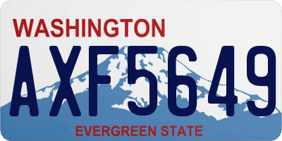 WA license plate AXF5649