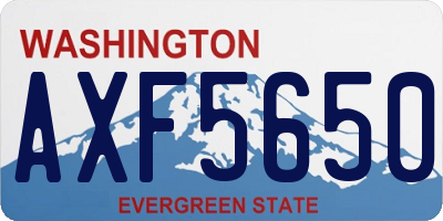 WA license plate AXF5650