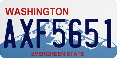 WA license plate AXF5651