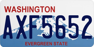 WA license plate AXF5652