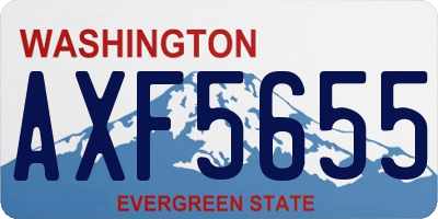 WA license plate AXF5655