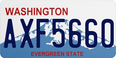 WA license plate AXF5660