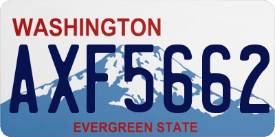 WA license plate AXF5662