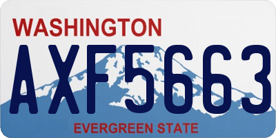 WA license plate AXF5663