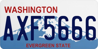 WA license plate AXF5666