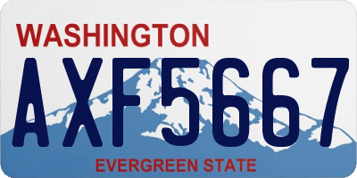 WA license plate AXF5667