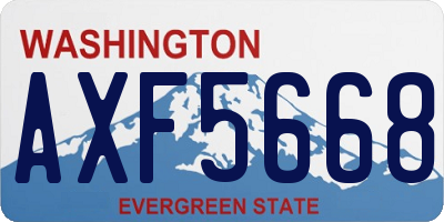 WA license plate AXF5668