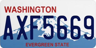 WA license plate AXF5669