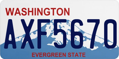 WA license plate AXF5670