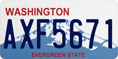 WA license plate AXF5671