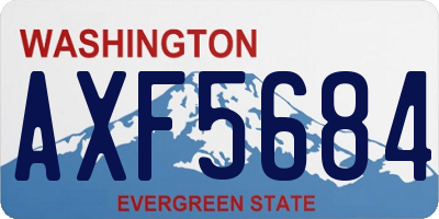 WA license plate AXF5684