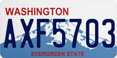 WA license plate AXF5703